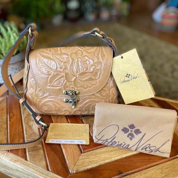 Patricia Nash Tan Embossed Crossbody Bag - Picture 1 of 12